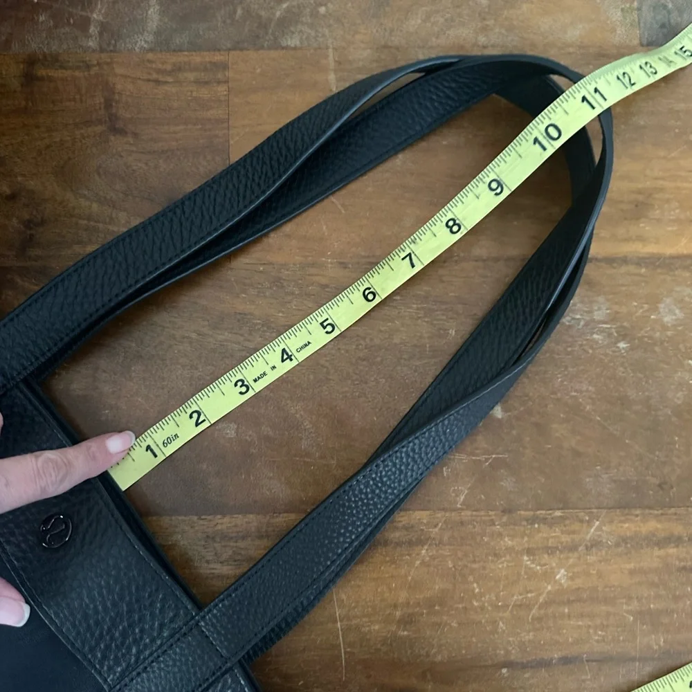 Lululemon Now and Always Black Canvas Shoulder Tote Gym Computer‎ Bag